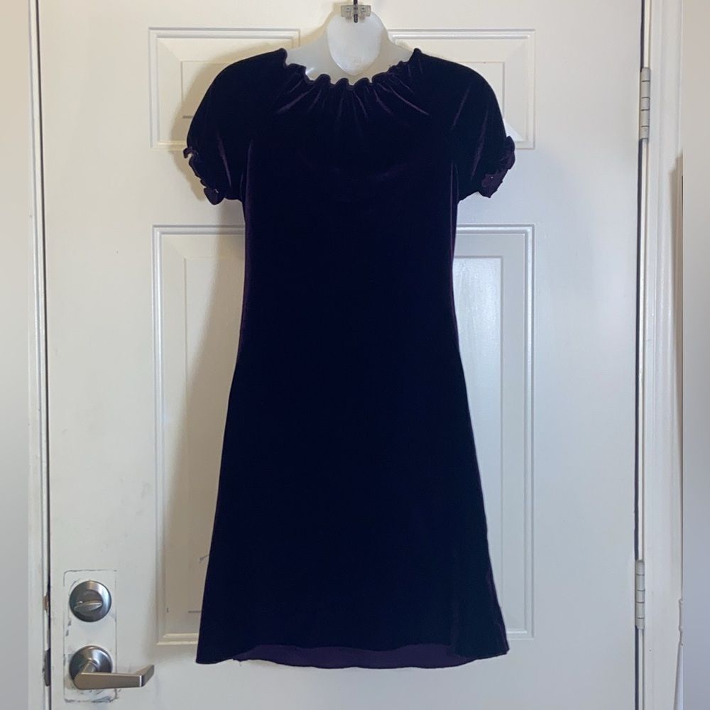 Vintage Handmade Womens Dress Burgundy Velvet Size S Approximately S - Picture 3 of 16